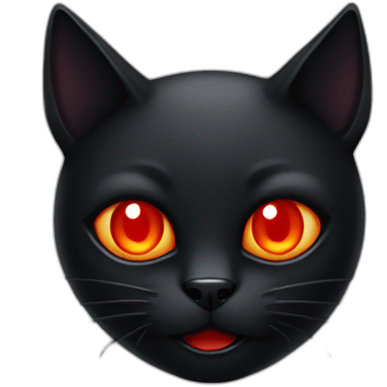 Devil black cat with red eyes emoji