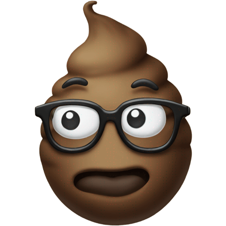 Poop with glasses emoji