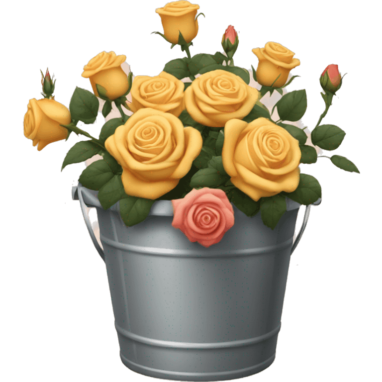 Roses in a bucket emoji