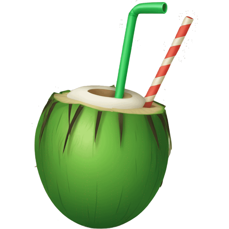 green coconut with a straw emoji