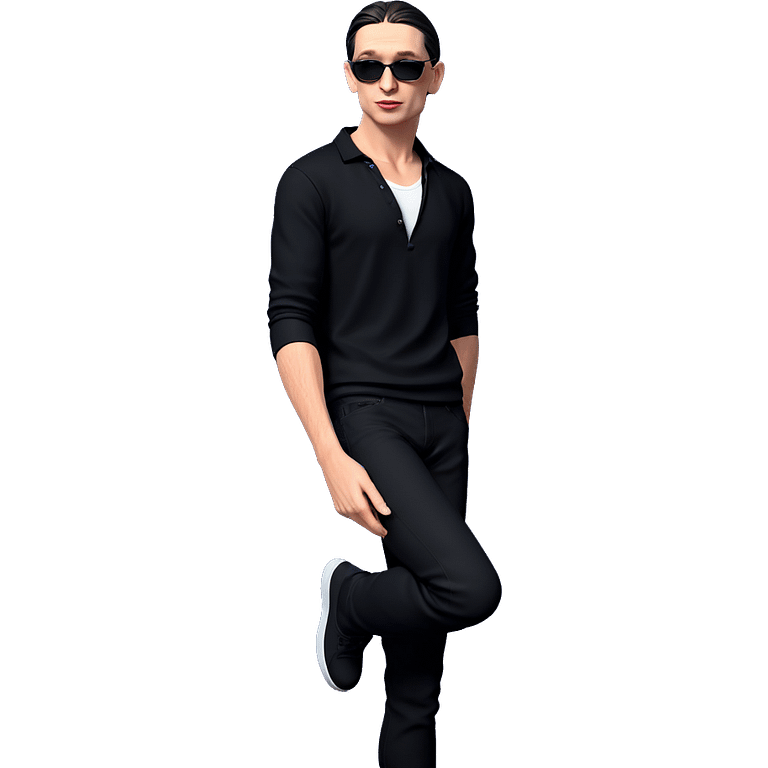 cool guy in black outfit emoji