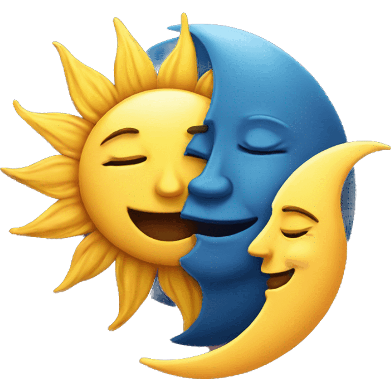 sun kissing the moon emoji