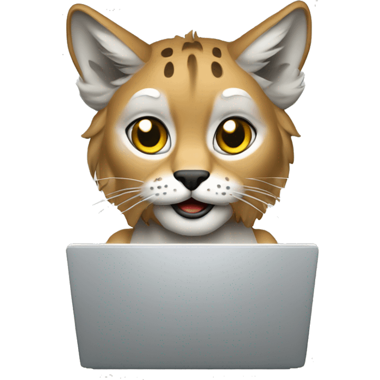 A lynx with a laptop emoji