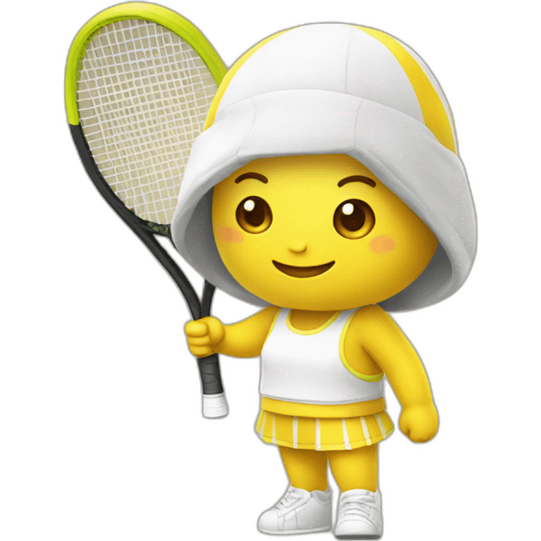 kawaii cute banana in tennis uniform emoji