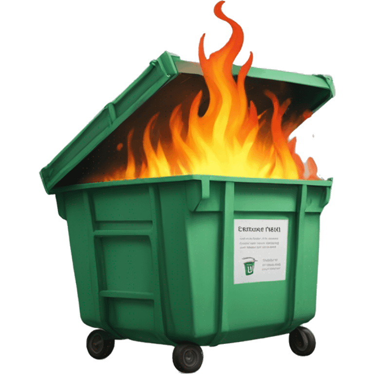 Dumpster fire cute emoji