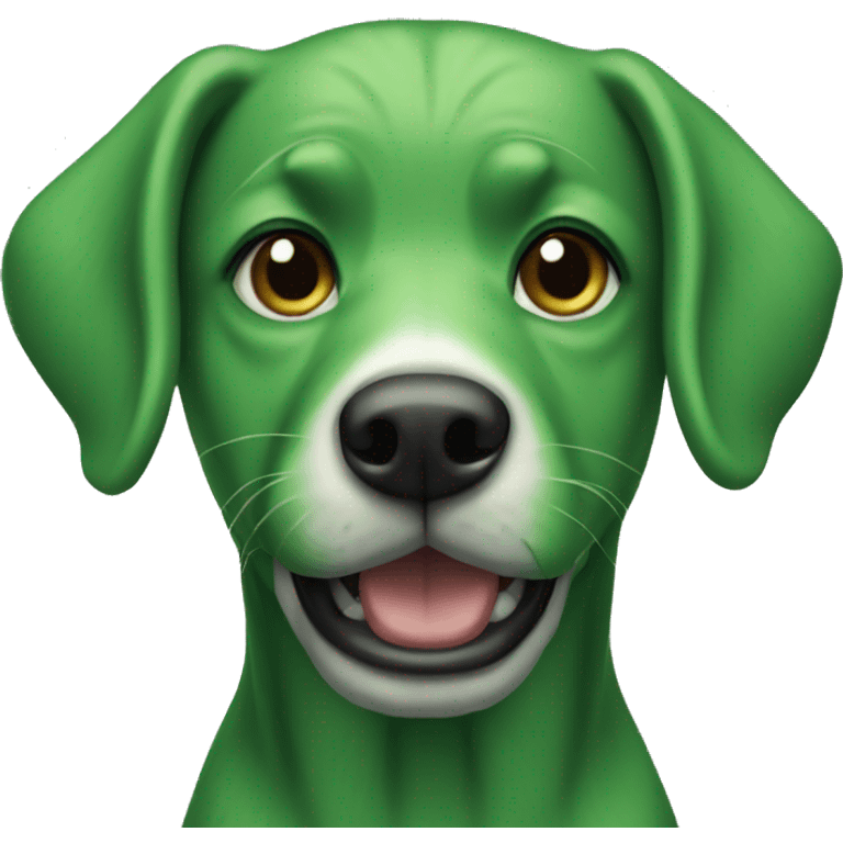 a green dog emoji