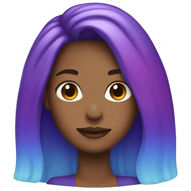 Woman with blue and purple ombre hair emoji