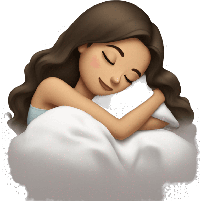 Brunette girl sleeping emoji