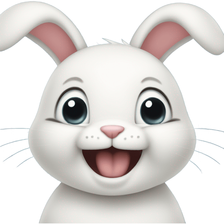 Cute bunny showing teeth emoji