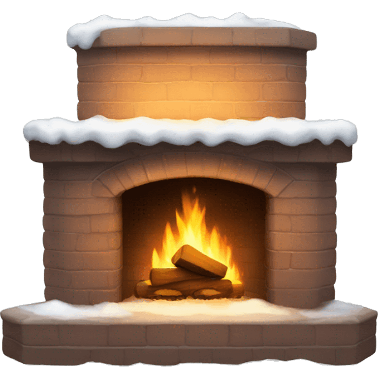 Fireplace with snow outside emoji