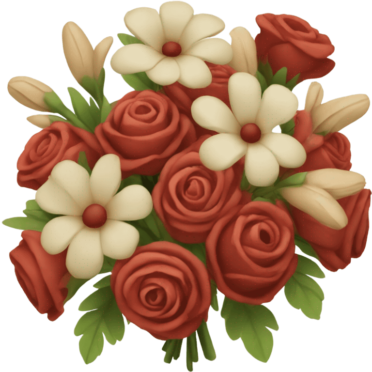 valentine flower bouquet beige red emoji