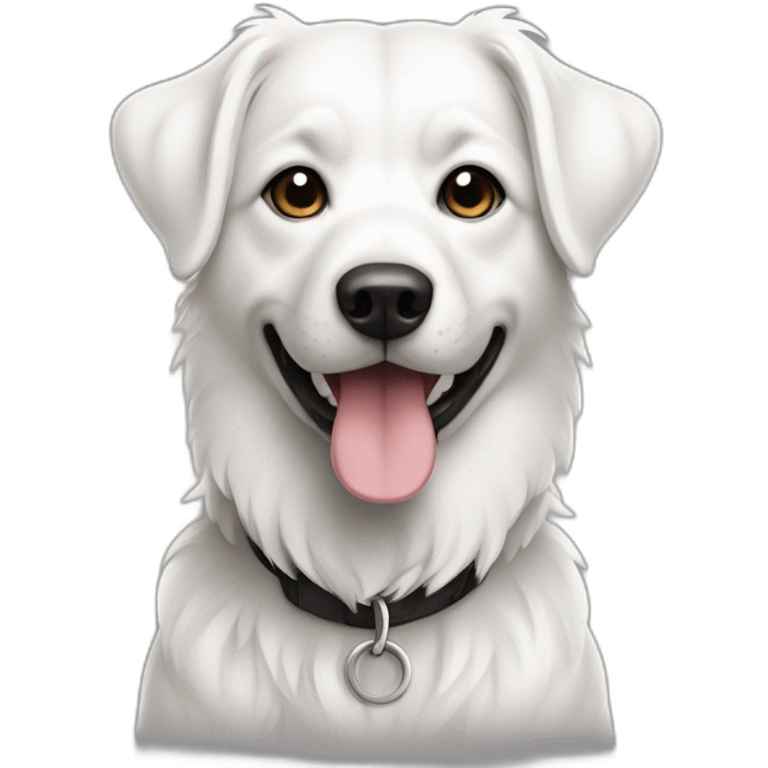 Chien border colis blanc et noir emoji