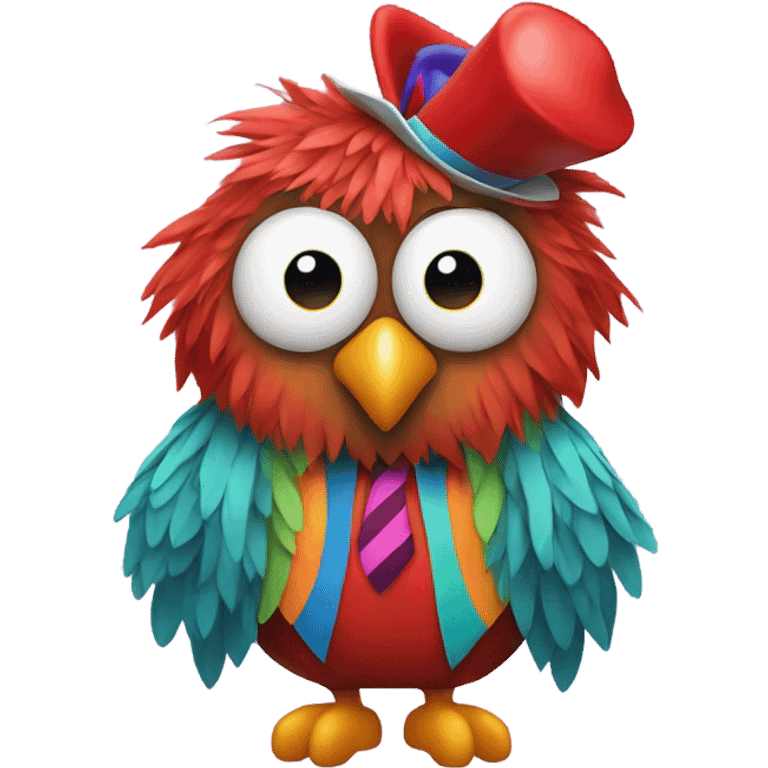 An owl dressed like a clown  emoji