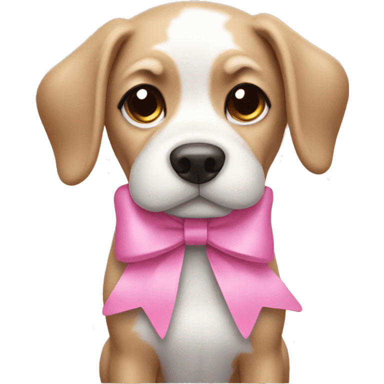 Dog wearing pink  bow  emoji