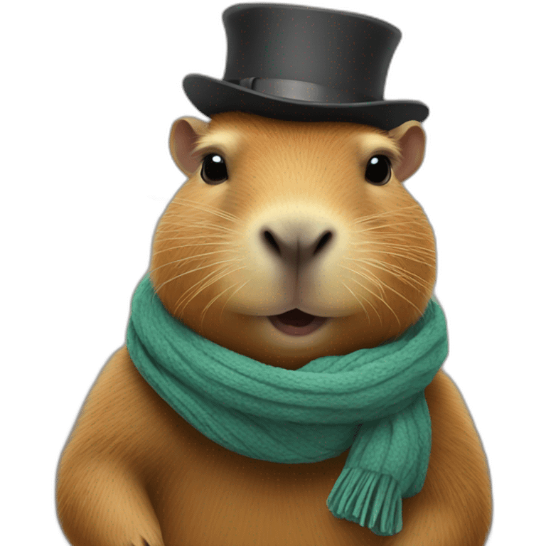 capybara with smoking pipe and scarf emoji