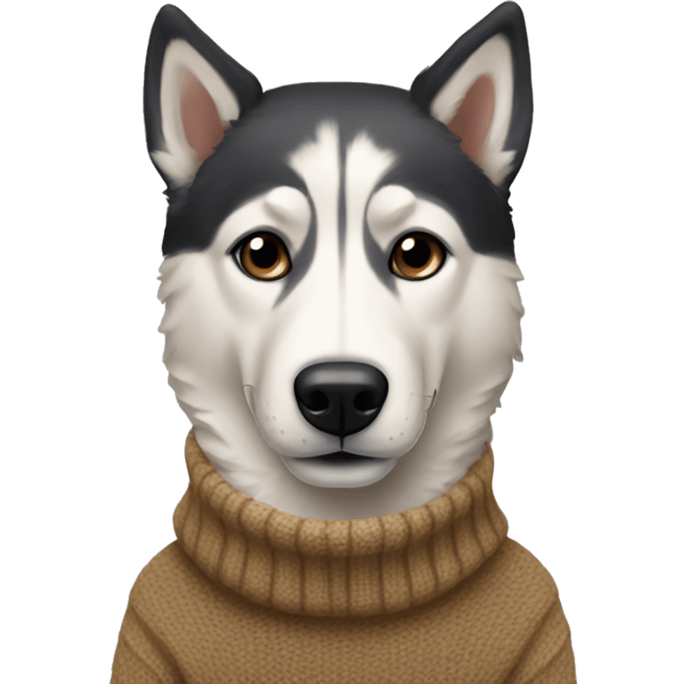 Shepherd husky mix with turtleneck sweater emoji