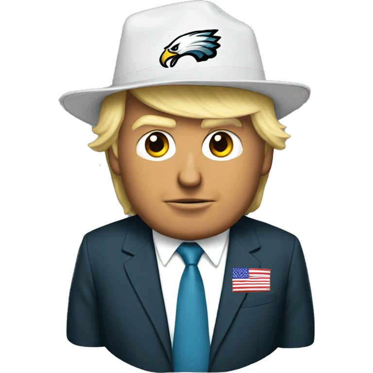 Donald trump with a eagles hat emoji