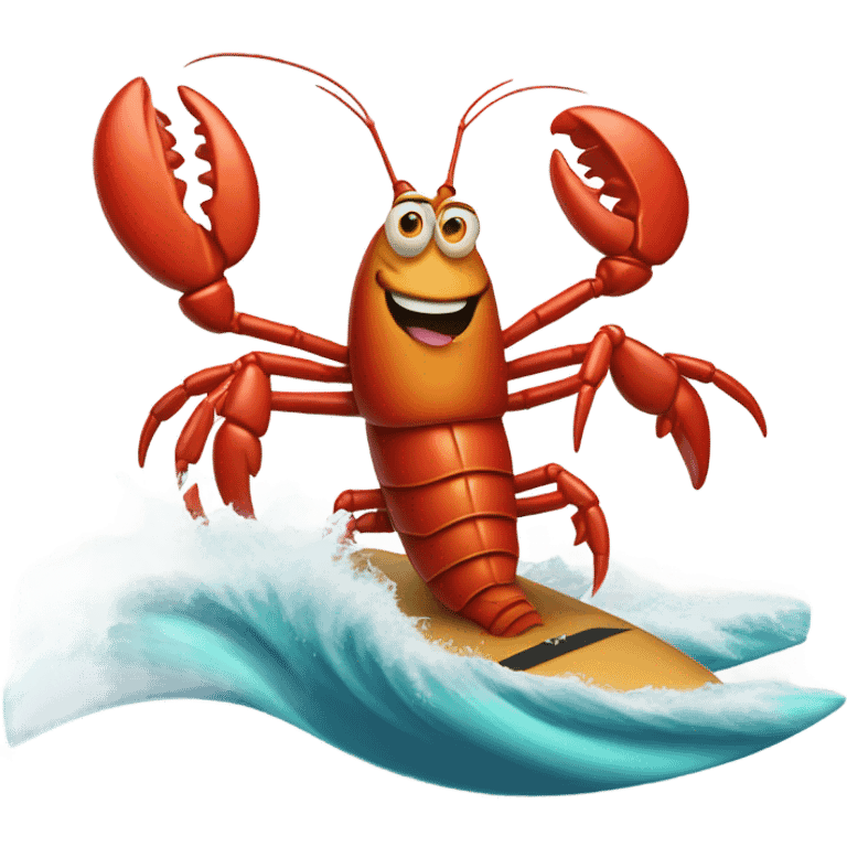 Lobster surfing emoji