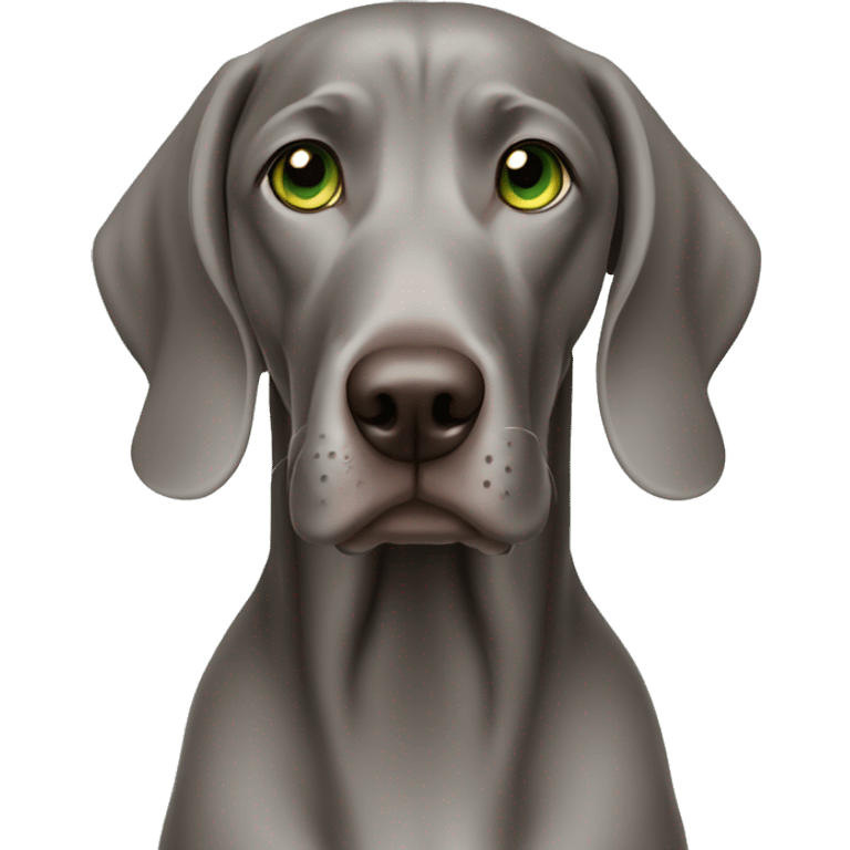 Weimaraner with light green eyes emoji