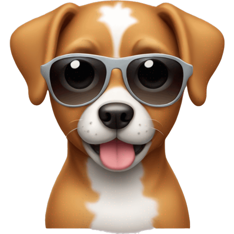 Cute dog with sunglasses  emoji