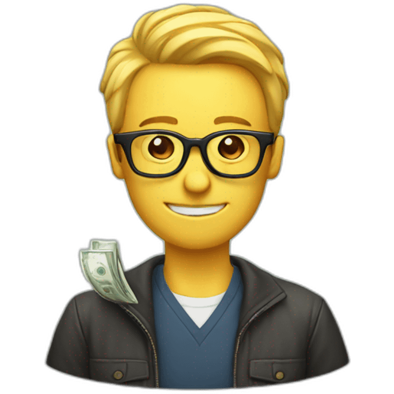 cool default emoji with glasses and money emoji