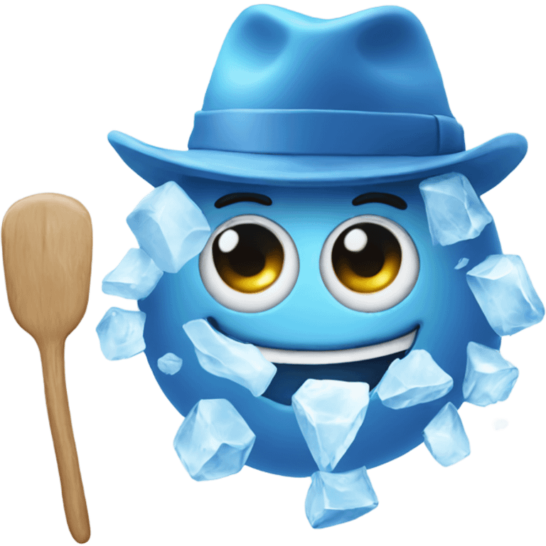 Ice with hat emoji