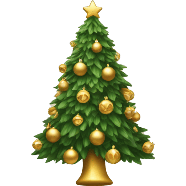 christmas  tree with gold decorations emoji