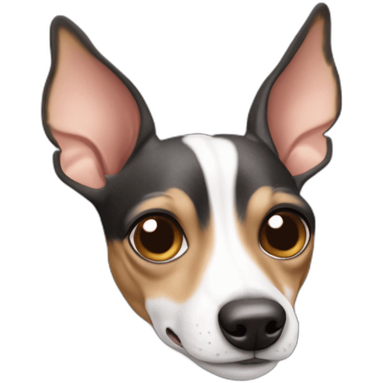 Curled up fawn rat terrier with pointy ears emoji