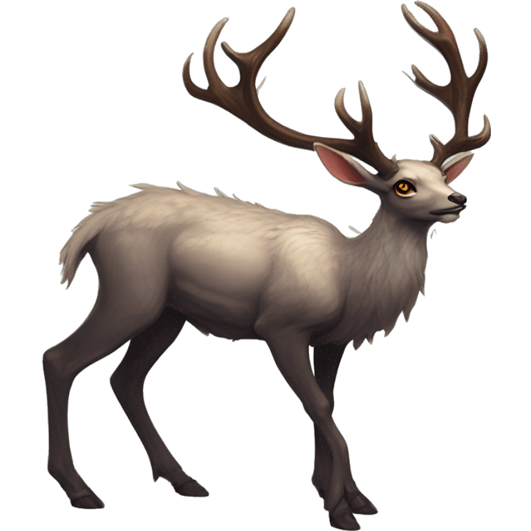 Modern Realistic Rare Fantasy Antlers Vernid-Trico-species by LiLaiRa, full body emoji