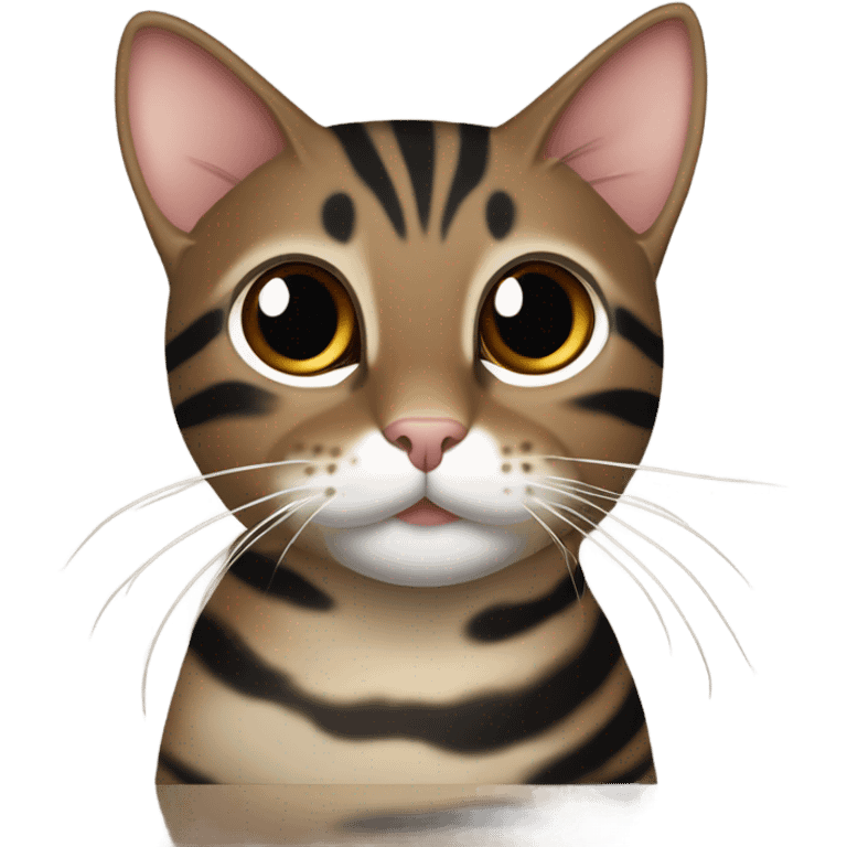 Brown and black mackerel tabby cat emoji