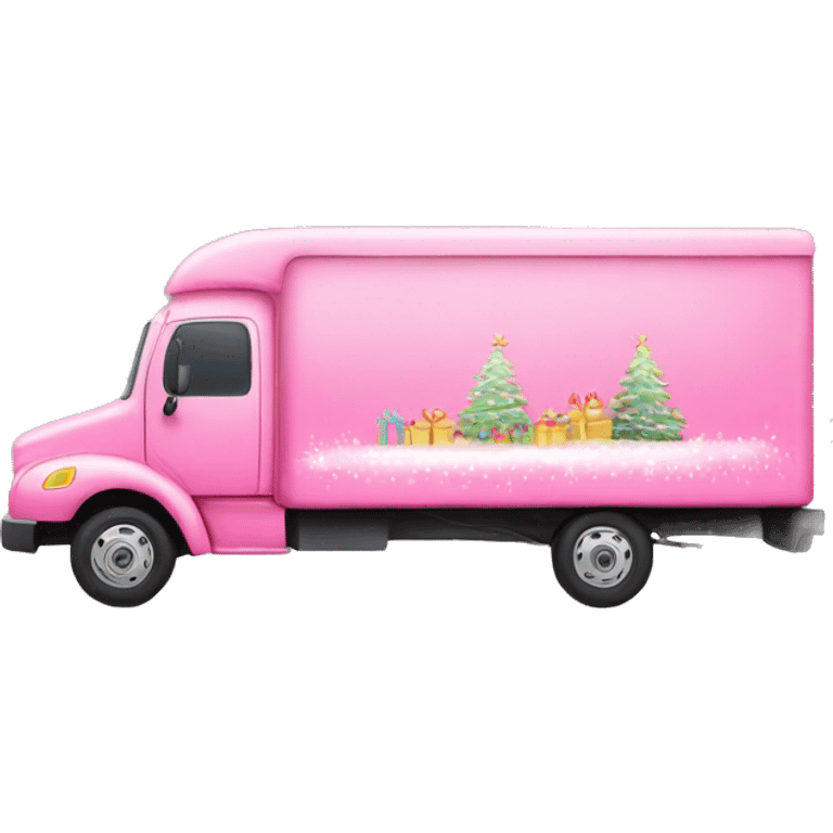 Pink Christmas truck emoji