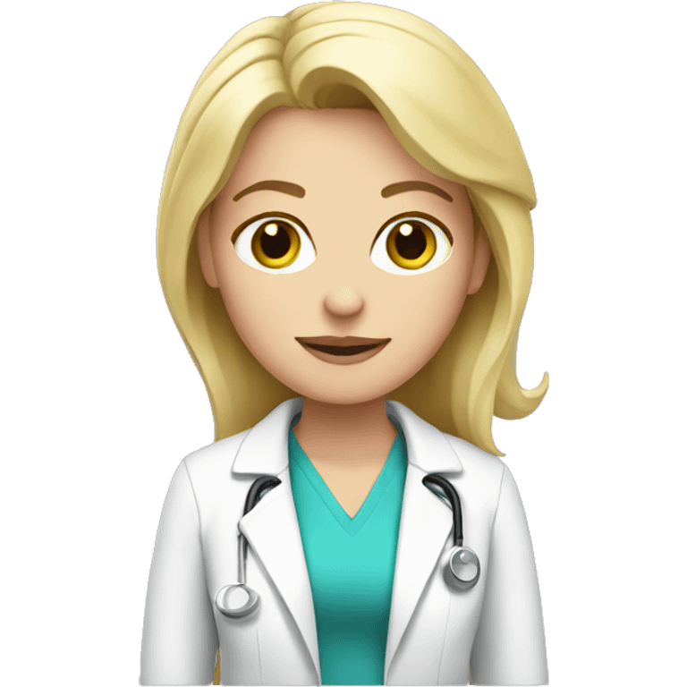 Blonde doctor in pink emoji