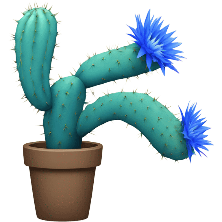 Blue cactus emoji