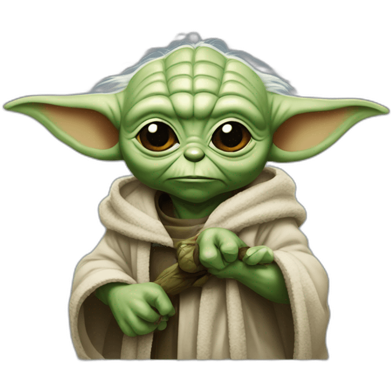 Yoda avec un grimlins emoji