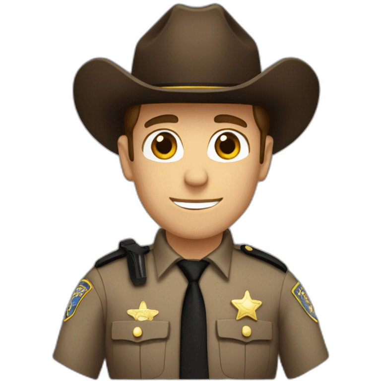 Sheriff deputy male with Brown hair  emoji