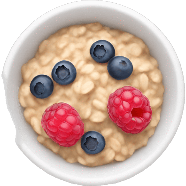 Oatmeal with blueberries and raspberry  emoji