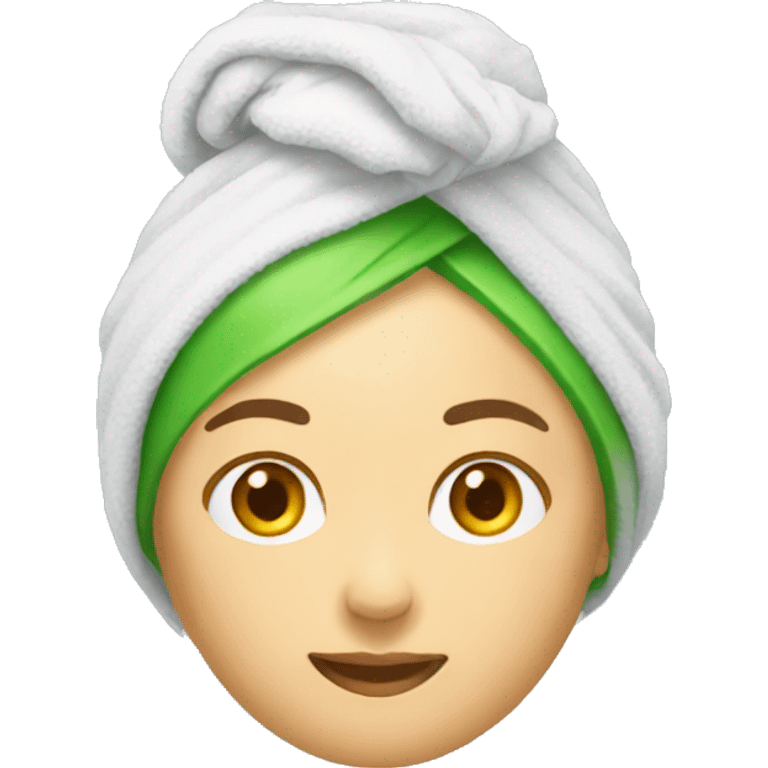 generate female whatsapp emoji with towel on head emoji