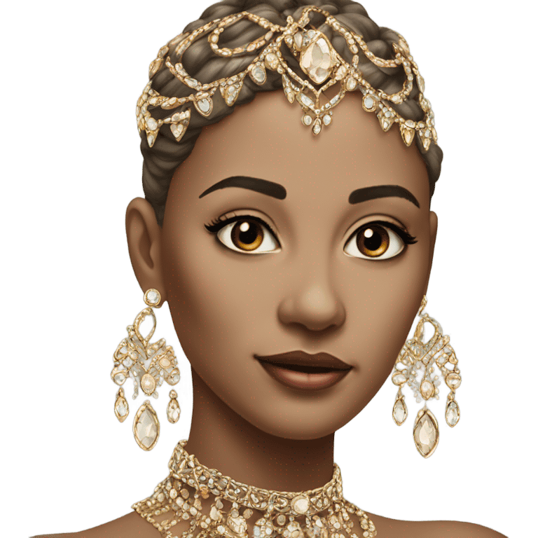 realistic portrait with jewelry emoji