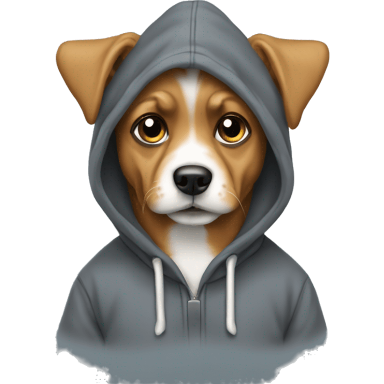 Dog yorkshier with hoodie emoji