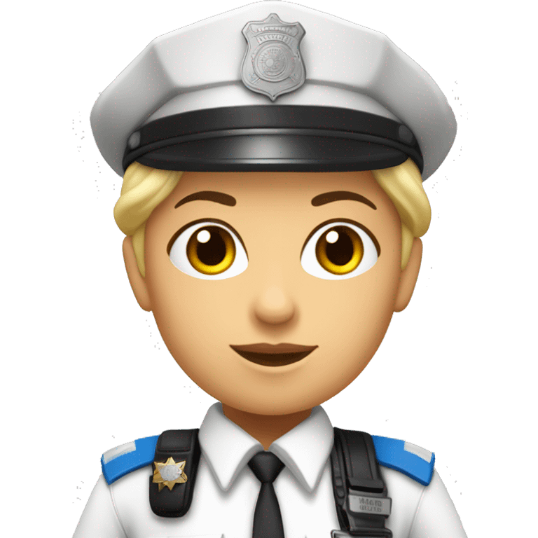 Mujer policía local piel blanca y pelo moreno  emoji