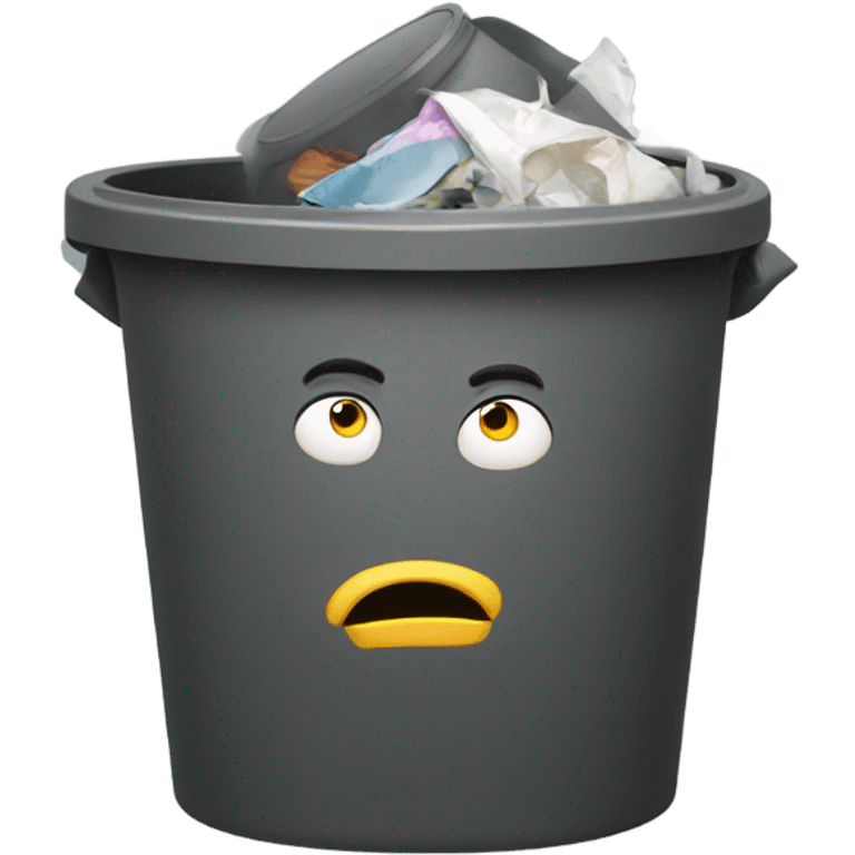 A man who was thrown into a rubbish bin emoji