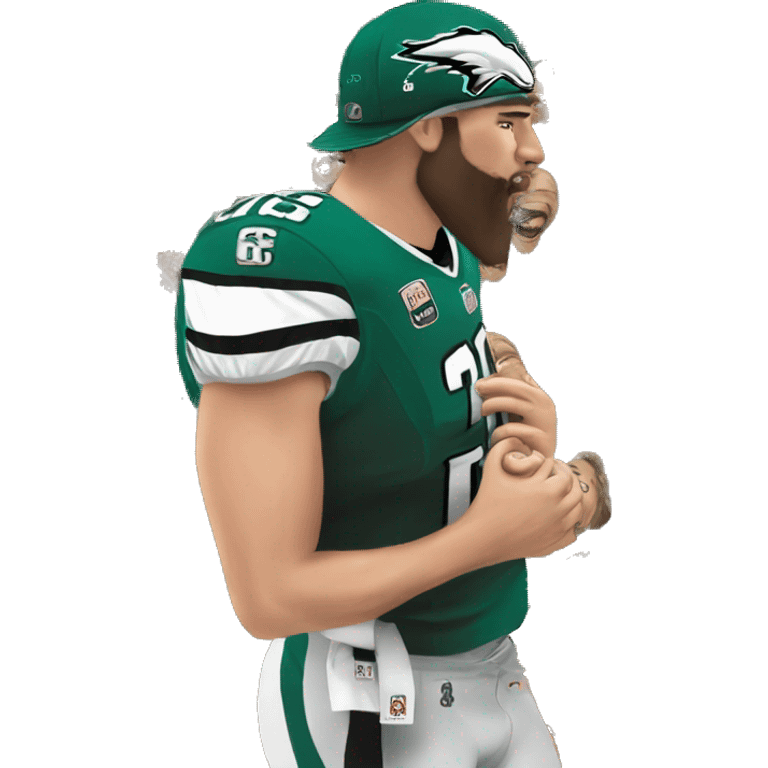 Jason kelce kissing man emoji