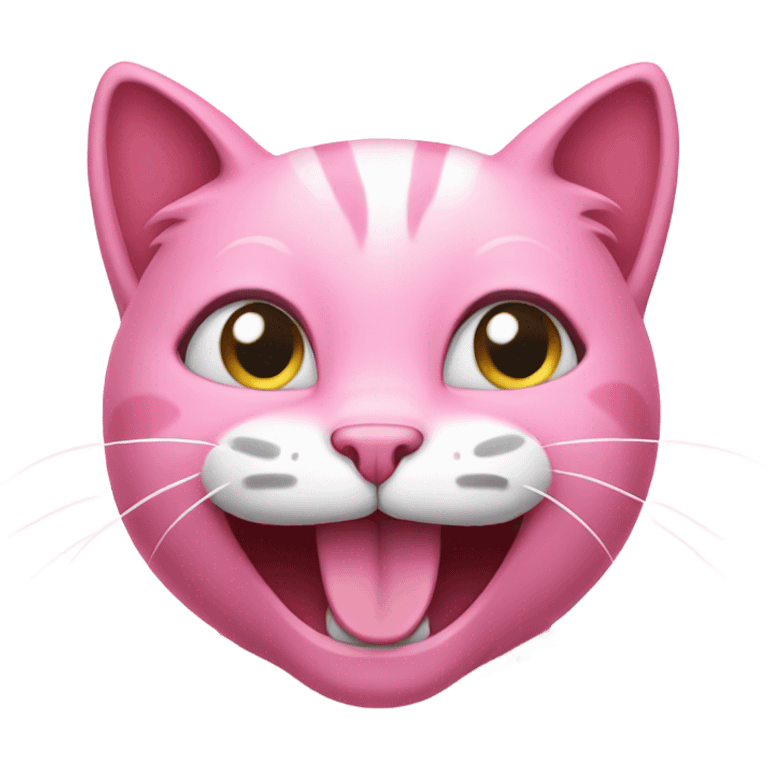 pink cat smiling  emoji