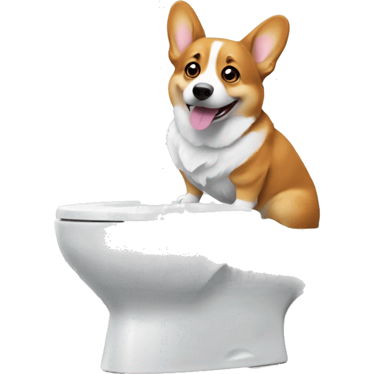 corgi on the toilets  emoji