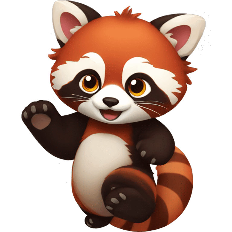 red panda wave emoji