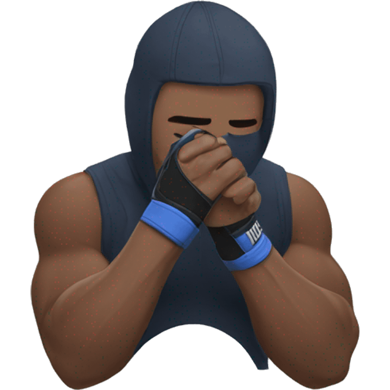 mma fighter hiding his face using hands emoji