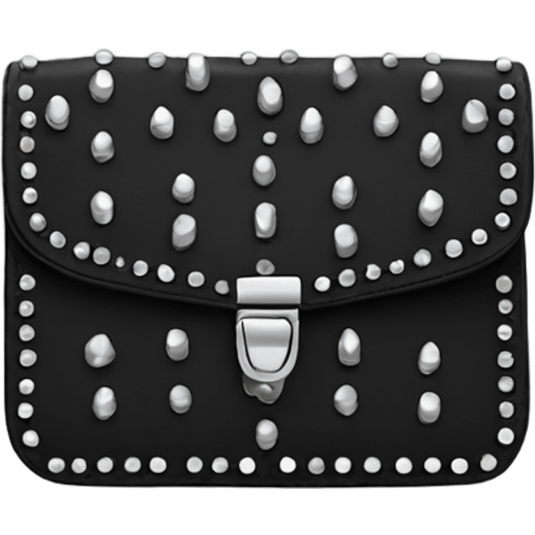 black leather studded purse emoji