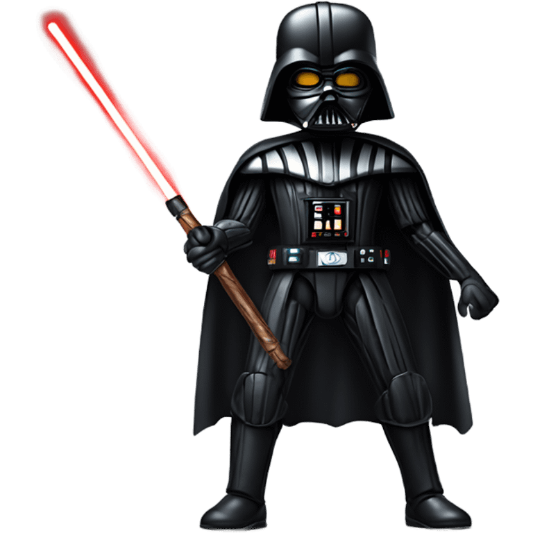 Realistic Darth Vader with a bo staff and a menacing look  emoji