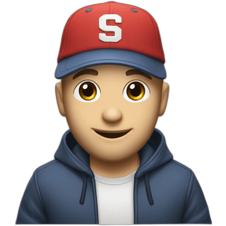 Squeezie with a cap emoji