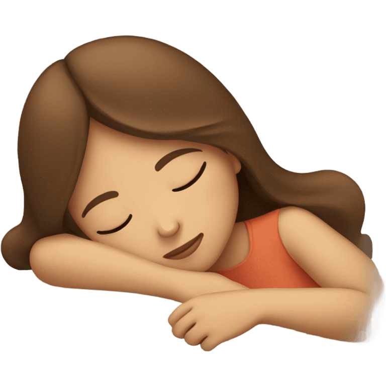 Brown Hair Girl sleeping  emoji